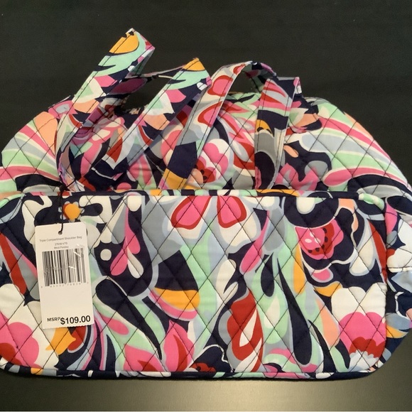 Vera Bradley Matched Set - HandBag & Cosmetic Bag - Mod Paisley  NWT - Picture 3 of 9